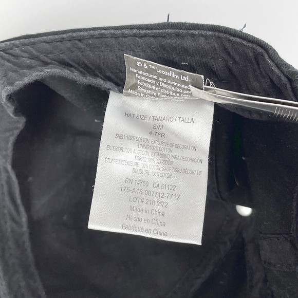 Star Wars Boys Black Vader Tie Fighter White Dots Strap Back Baseball Hat Cap - Picture 11 of 12